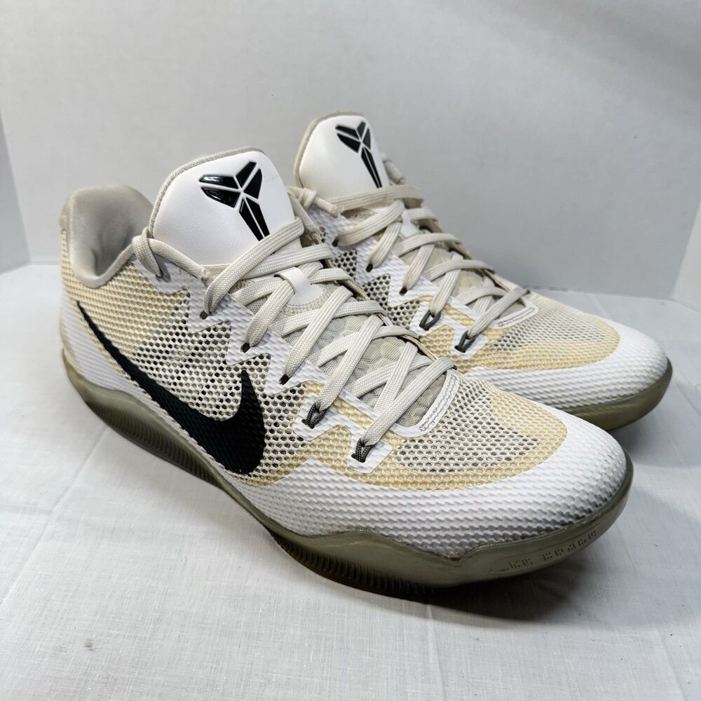 Nike Kobe 11 Em Low Fundamental White Black Basketball Size 13 836183-100 READ*